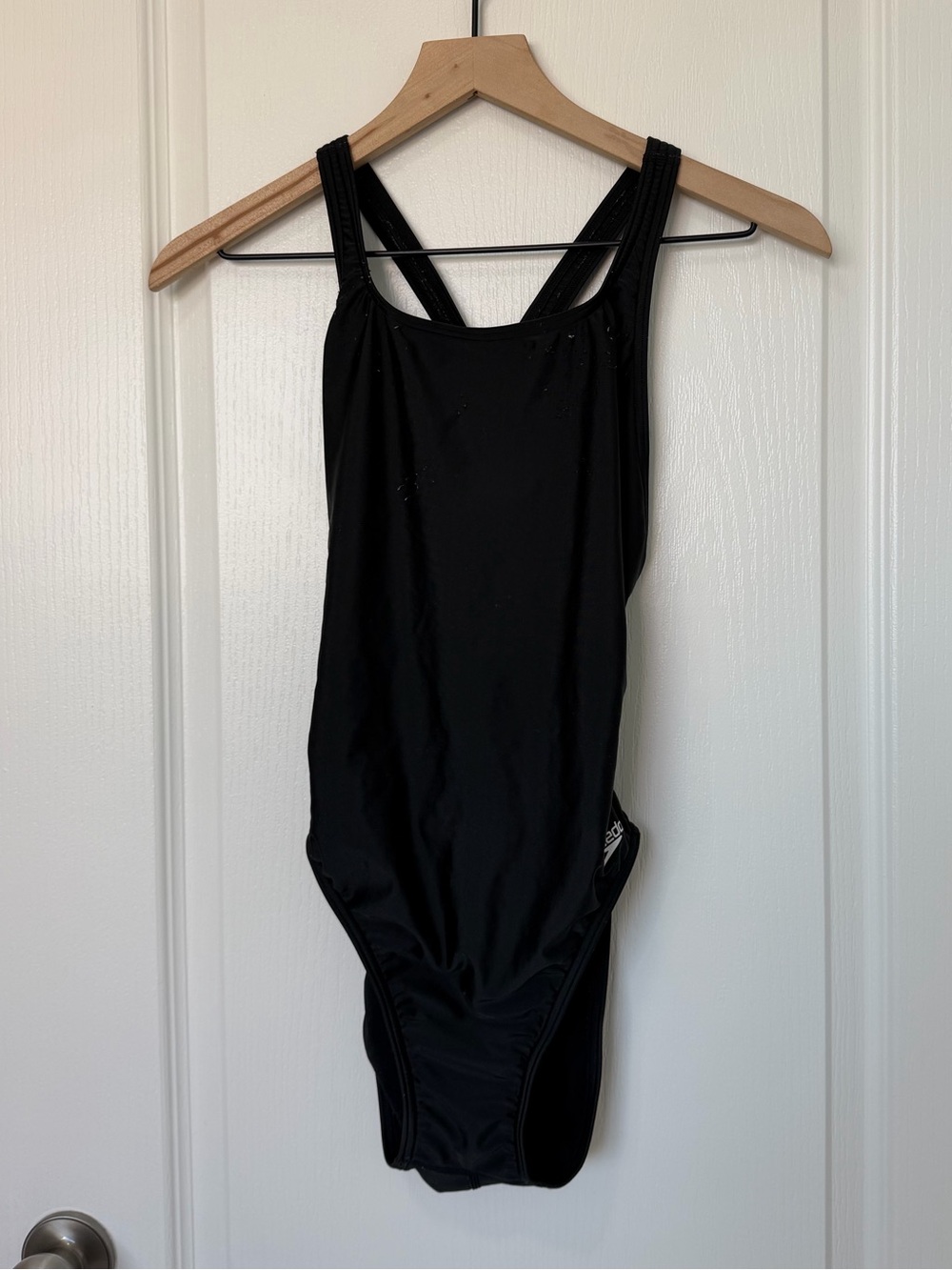 Speedo Black One Piece Swimsuit Racerback Athletic Swimwear